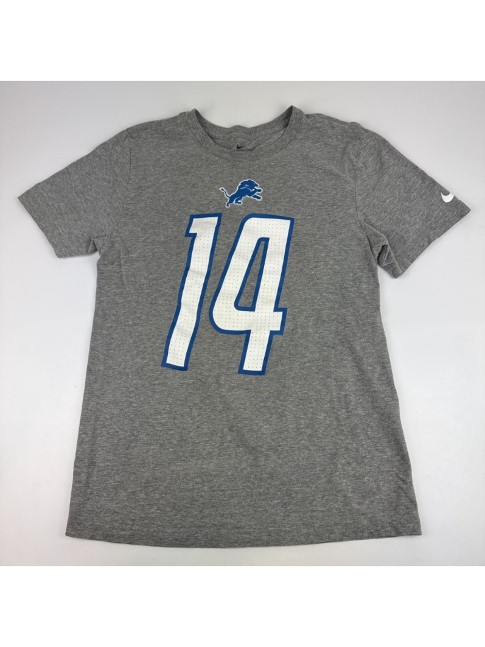 Nike Mens Size S Amon Ra ST. Brown Detroit Lions Short Sleeve T-Shirt Gray